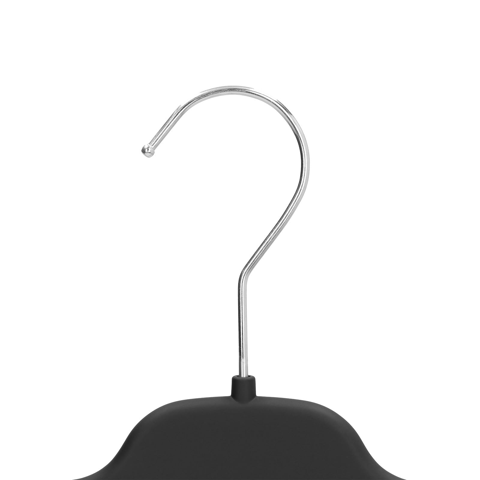 Mainetti Cintres caoutchoutés, cintres avec pinces caoutchoutées, pour jupes, jeans, pantalon homme femme, béquilles économise de l'espace avec clips, léger, fabriqué en Italie, lot de 10 pièces (noir