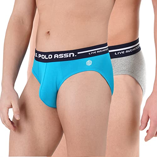 Image of U.S. Polo Assn. Men Logo Waistband Cotton Stretch IYAH Briefs - Pack of 2