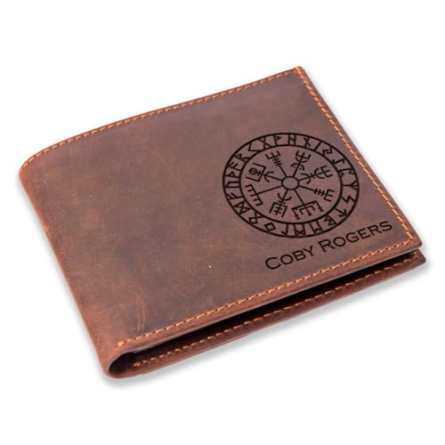 Personalized Viking Wallet for Men, Nordic Viking Gifts for Men, Vikings Wallet, Custom Wallets for Men, Nordic Mythology Leather Engraved Mens Wallets