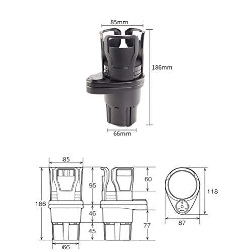 Portavasos extensible para auto LIOOBO negro miniatura 3