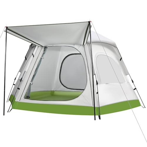 Carpa para camping de 4 personas con toldo impermeable miniatura 1