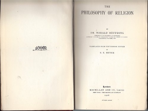 The Philosophy of Religion B0027U5SC6 Book Cover