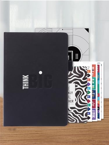 Doodle 2025 A5 Productivity Planner Kit | Undated | Hard Bound | 288 Pages |12 Monthly Planners + Pocket Meal Planner + 200+ Stickers + Motivational Quote Cards + Tear Away Bookmarks l Activity Tracker l Monthly Review l to do Lists [Big Thoughts] (Image - 1)