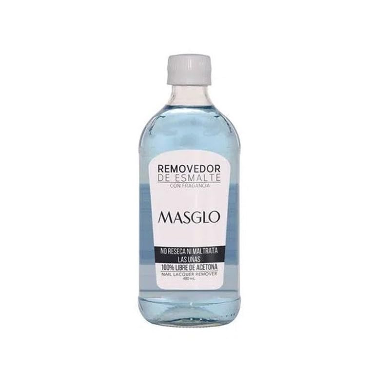 Masglo Removedor de Esmalte con Fragancia 480mL - Quita Esmalte de Uñas | 100% Libre de Acetona | No Reseca Ni Maltrata