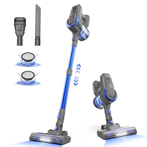 Generico Aspirapolvere Senza Fili, Scopa Elettrica Senza Fili ultraleggero 6 in 1, 55 minuti di autonomia, Anti-Avvolgimento, Aspirapolvere potente per Pavimenti/Tappeti/Peli Animali