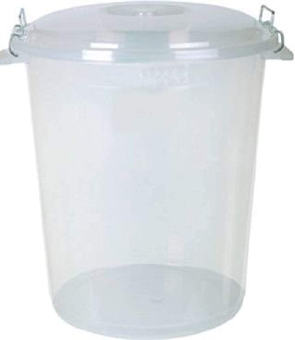 Srendi® 50L Hygienic Plastic Bin/Waterproof/Rodent Proof/Ideal for Outdoor/Animal Feed/Food/Storage/Flour Locking Lid (Clear)