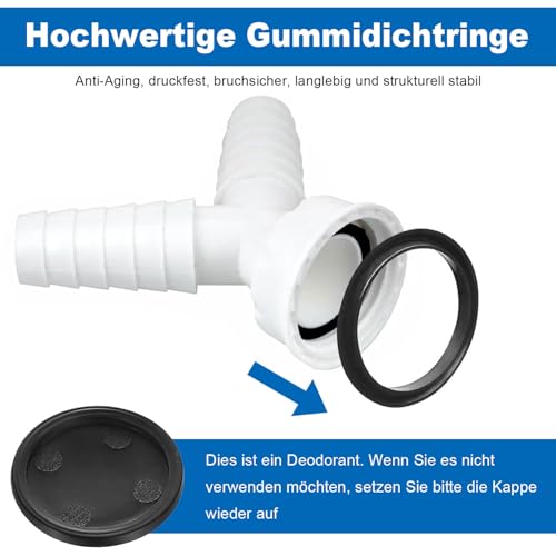 CUEMOON Abfluss Waschmaschine Y-Adapter für Geschirrspüler und Waschmaschine, 1 Zoll Schlauch Doppelanschluss mit Eingangsstutzen