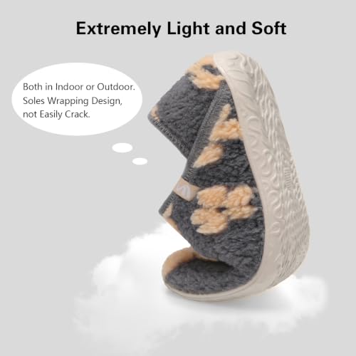 Image of Spesoul Fuzzy House Slippers for Women Men Indoor Closed Back Lightweight Cozy Faux Furry Lining Barefoot House Shoes Slipper Socks for Bedroom Home Office Yoga Outdoor Walking Shoes