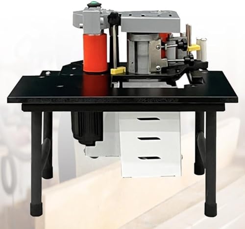 Image of Wood Edge Banding Machine Portable Edge Banding Machine for Woodworking Adjustable Speed and Temperature Double-Sided Glue Speed 2-6m/s Thickness 0.3-3mm(Black)