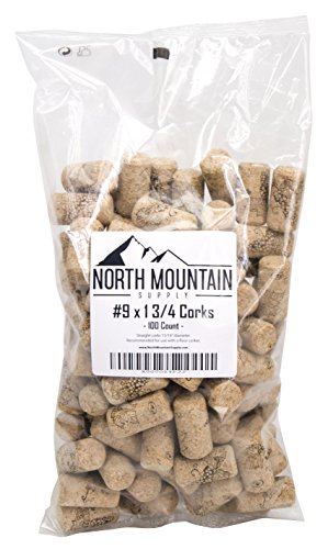 North Mountain Supply #9 Natural Agglomerated Corks 15/16" x 1 3/4" - Bag of 100