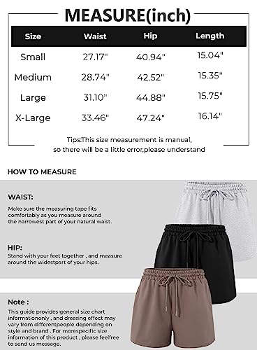Sunbs 3 Pack Womens Lounge Shorts Casual Sweat Shorts High Waisted Comfy Shorts Trendy Summer Drawstring Shorts With Pockets 2023 Fashion Spring Clothes Outfits #TOP3