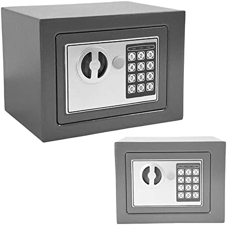 8.5L Electronic Security Safe Box with PIN code and Key, Fireproof and Waterproof WallSafes for jewelry Cash, Black Digital Safes For Home, 31x20x20cm