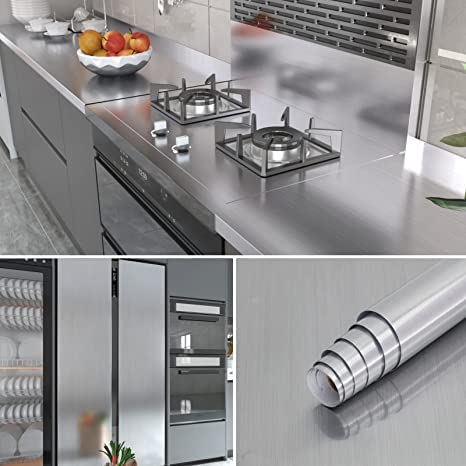See full amazon price history chart for SIA VENDORS Glossy Silver Stainless Contact Paper Peel and Stick Brushed Metal Look Wallpaper for Kitchen Cabinet Countertop Dishwasher Appliances Fridge Cover (12X 72Inch, Stainless Silver Brush) SIA VENDORS Glossy Silver Stainless Contact Paper Peel and Stick Brushed Metal Look Wallpaper for Kitchen Cabinet Countertop Dishwasher Appliances Fridge Cover (12X 72Inch, Stainless Silver Brush) (B0BMX84XJ3) Amazon Price History, Amazon Price Tracker