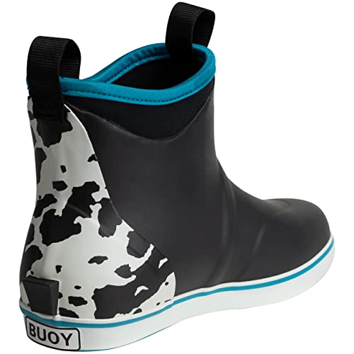 Image of Women's Waterproof Ankle Rain Boots, Rubber Deck & Fishing Boots | Neoprene Lining, EVA Foam Insole, Slip-Resistant Non-Marking Outsole for Comfortable Traction on Boats, Farms & Wet Ground