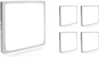 Kit 5 Luminária Plafon Led De Sobrepor 18w Quadrada Branco Frio 6000K