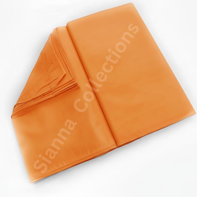 Image of Premium Plain Cotton Costume Lining Dress Fabric 34 inch Wide, Best Material - Orange Color - 3 Meter Pack