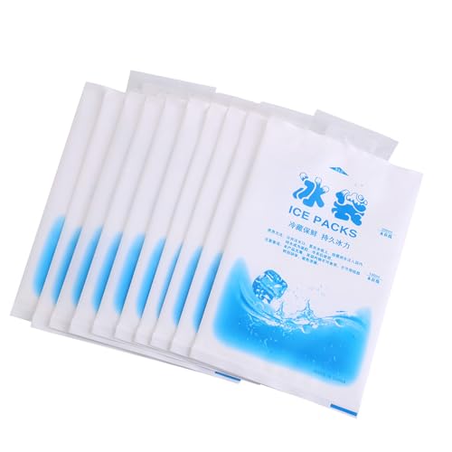Aumotop 10 Sacchetti Refrigeranti per Impacco di Ghiaccio, Gel Refrigerante Non Tossico, Facile Usare e Riutilizzabile, per il Raffreddamento degli Alimenti, Sollievo Lesioni Minori con (Addensare