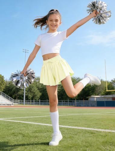 Image of EXARUS Girls Butterfly Shorts Athletic Flowy Cheer Dance Skorts Teen