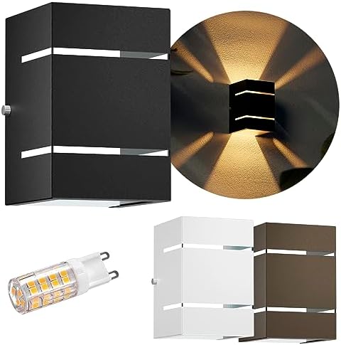 Arandela Frisos E Facho Externa + Led G9 5w Mf115 (Preto, Branco ...