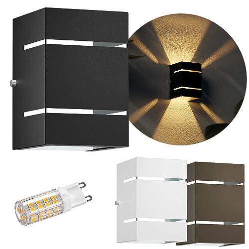 Arandela Frisos E Facho Externa + Led G9 5w Mf115 (Preto, Branco Quente)