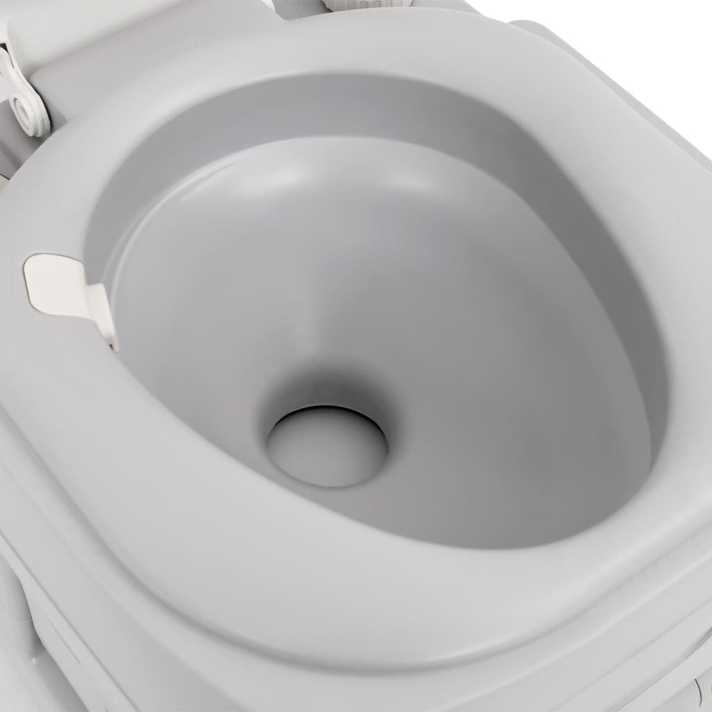 Genérico Inodoro de Camping portátil HDPE Gris y Blanco 22+12 L,Deportes,Actividades al Aire Libre,Camping y Senderismo,Duchas y retretes portátiles,Urinarios y retretes portátiles-154405