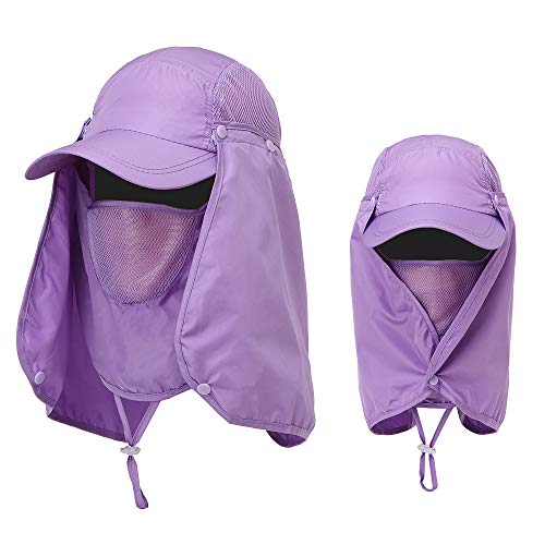 Andoer Chapéu com viseira de caminhada esportiva ao ar livre Proteção UV Proteção do rosto, pescoço,