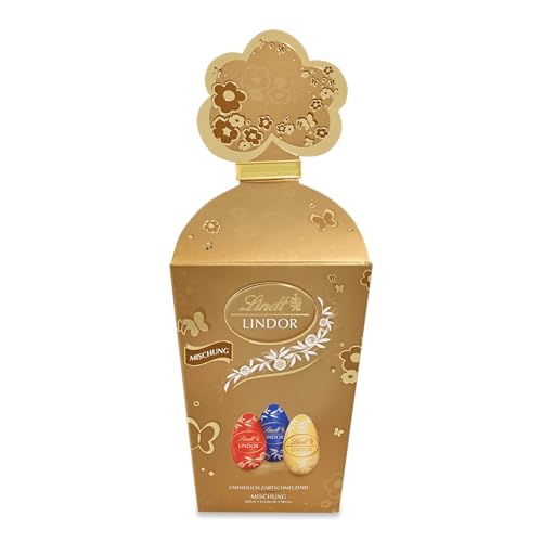 Lindt Schokolade | LINDOR Mini-Eier Mix | 150g | Zartschmelzende LINDOR Schokoladeneier in 3 Sorten: Vollmilch, Weiß & Feinherb 45% | Osterschokolade | Perfektes Oster-Geschenk für Familie & Freunde