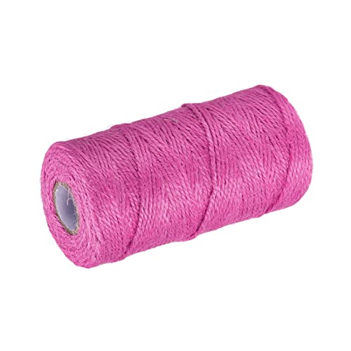 sourcing map Ficelle de jardin de 100 m - 2 mm - Pour travaux manuels, emballages cadeaux - Fuchsia