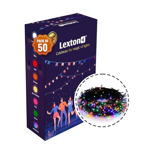 Image of Lexton 40 LED Power Pixel Serial String /Fairy Light | Plug Sourced | Suitable for Home & Outdoor Decoration, Diwali, Christmas, Ramadan, Wedding, Party, Festival (Pack of 50, Multicolor)
