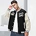 Covisoty Mens Varsity Jacket Baseball Bomber Jacket Vintage Unisex Streetwear Coats with Patchwork Hipster Utility Tops