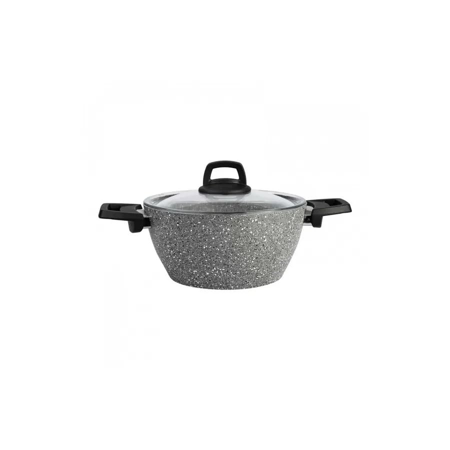Karaca Gris Bio Granit 7-teiliges, Topfset/Pfannensets, Antihaftbeschichtung, Induktion, Topf Pfannenset mit Glasdeckeln, Kochtopfsets, 3 Topf mit Glasdeckel + 1 Pfannen – Bild 5
