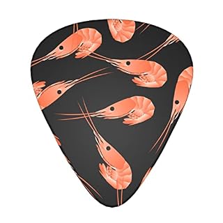 Lot de 12 médiators plats pour guitare basse électrique et acoustique Motif crevettes - Les Beatles, Paul McCartney, John Lennon, RIngo Starr, George Harrison