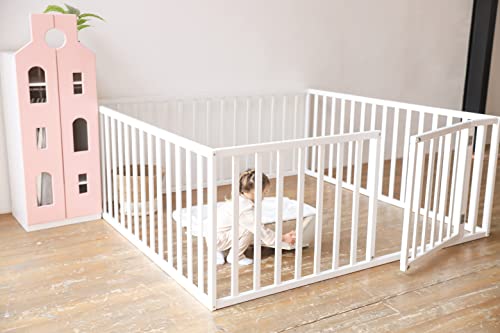 Busywood Full Size Bed Frame - Toddler Bed - Montessori Twin Day Bed - Floor Bed Frame For Kids - Wooden Bedframe Queen Size - Montessori Bedroom Furniture (Model 20) #TOP3