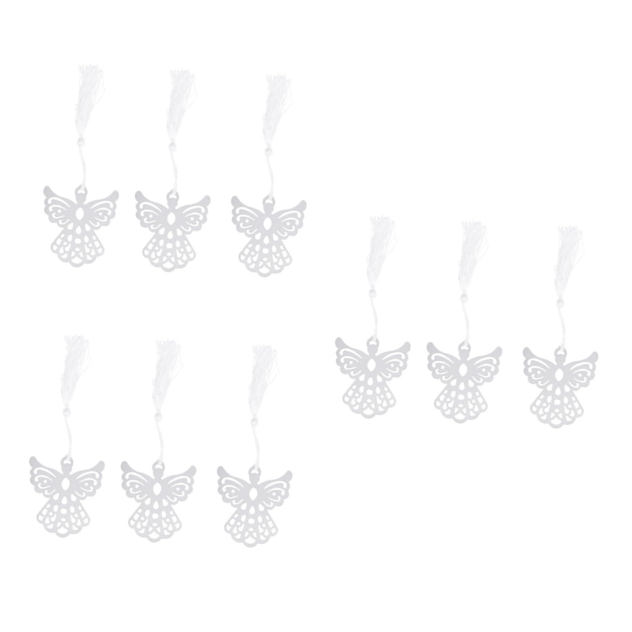 Marque-pages Ange en soie blanche accessoire de lecture raffiné - 8