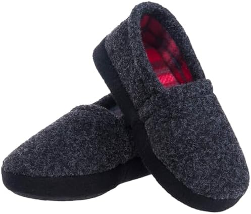 festooning Kids Boys Comfy Warm Indoor House Slippers Fleece Memory Foam Shoes