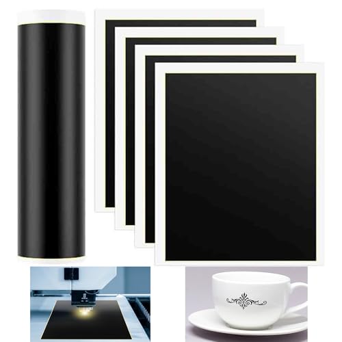 Liseng 4 Unidades De Papel Negro Para Marcar Grabado, 39 X 27 Cm, Ideal Para Metal, Vidrio, Cerámica Y Más