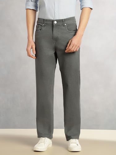 Image of Thomas Scott Men's | Cricket Club Collection | Mid-Rise | Straight Fit | Faded | 5 Pockets | Stretchable Jeans