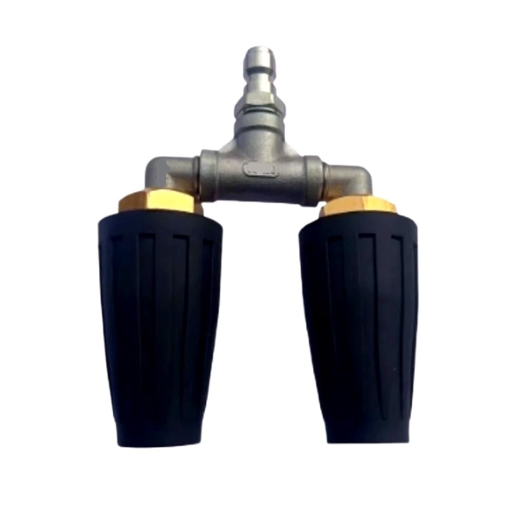 1piece Dual Nozzle Spray Tip High Pressure 1/4inch 4000PSI, 4-6GPM Replacement Nozzle for Garden Cleaning Tool(Black)