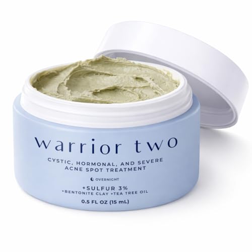 Cystic Acne Spot Cream Overnight Hormonal Acne-Prone Skin for Face & Body Sulfur Cream for Women Men & Teens Effective for Stubborn Breakouts 120 Uses