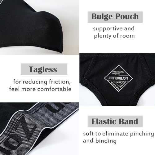 ZONBAILON Men's Thong G-Strings Underwear Pouch Sexy Low Rise Bikini T Back 3Pack M L XL 2XL3