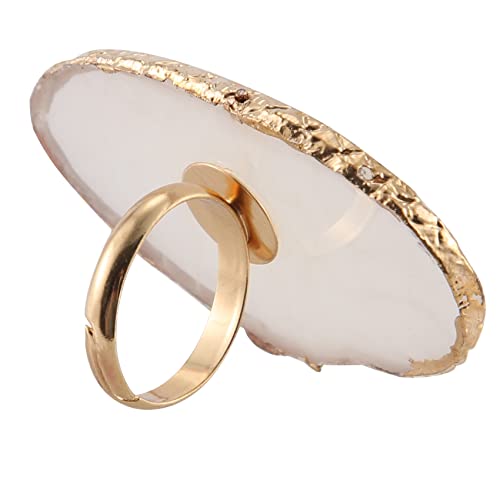 1 de anillos de resina de color piedra para decoración de uñas, placa de anillo de dedo, esmalte acrílico, crema, base, mezcla, equipo de arte de uñas