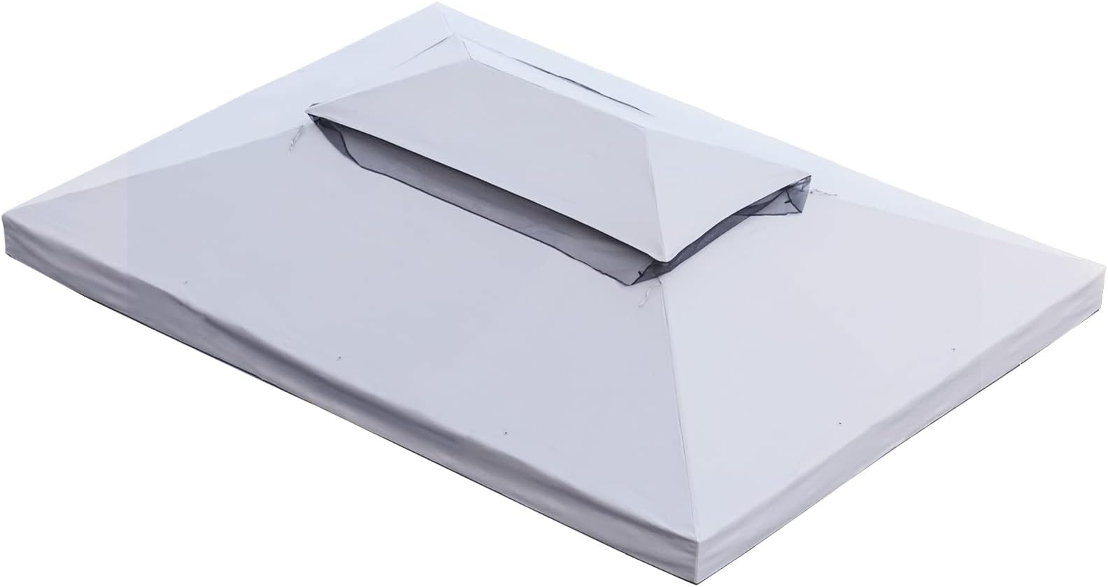 Grand Patio Replacement Canopy Top for 10x13 FT Outdoor Gazebo, Double Tiers PA Polyester Canopy Top Water-Resistant Anti-UV Shelter Sun Shade with Mesh Netting, Grey