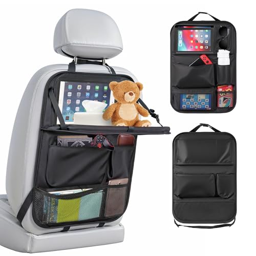 Organizador Asiento Coche Múltiples Bolsillos Protectores de Asiento Trasero Niño, Gran Capacidad Organizador de Coche Niños con Mesa Plegable Impermeable y Resistente Organizador Asiento Coche Múltiples Bolsillos Protectores de Asiento Trasero Niño, Gran Capacidad Organizador de Coche Niños con Mesa Plegable Impermeable y Resistente