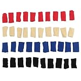 40 protectores de mangas para dedos, mangas deportivas elásticas de nailon para aliviar el dolor, funda de compresión de dedos premium para baloncesto, tenis (Rojo Azul Negro Beige)