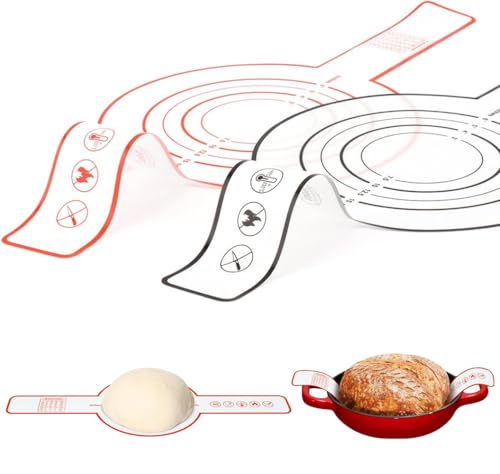 Sourdough Bread Silicone Baking Mat, 2pcs Reusable Silicone Bread Sling with Long Handle, Non-Stick and Easy Clean Silicone Bread Sling for Transferring Sourdough (2)
