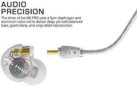 MEE audio Universal-Fit Noise-Isolating Musician's in-Ear Monitors with Detachable Cables (Clear) (Model: M6PRO 1st Generation) (Discontinued)