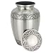 Silverlight Urns Classic Laurel Pewter Brass Cremation Urn – Extra-Large Adult Urn for Human Ashes, 345 cu/in Capacity, Hand-Engraved Brass Memorial Urn, Durable Pewter Finish, 11.6