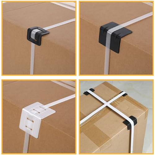 Image of Antrader Plastic Packaging Edge Protectors,50Pcs Edge Protectors Flatbed Plastic Packaging Edge Carton Corner Guard Tiedown Corner Protector