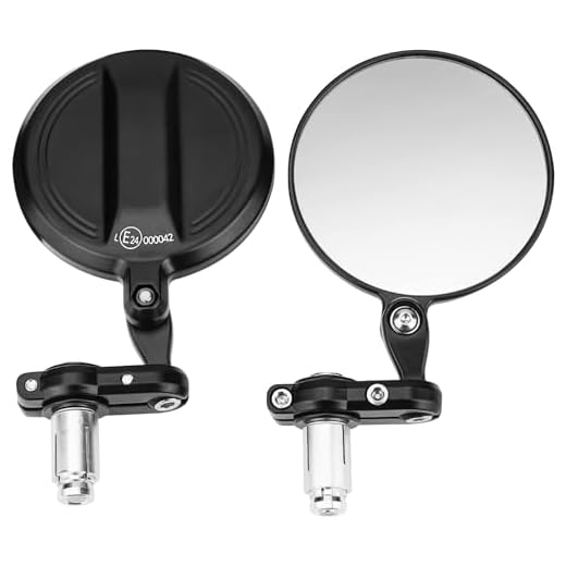 KEMIMOTO Specchietti Moto Manubrio front, E24 Omologati Specchietti Laterali Moto, 22mm 7/8" Specchietti Metallici Resistenti Agli Urti 2 pz