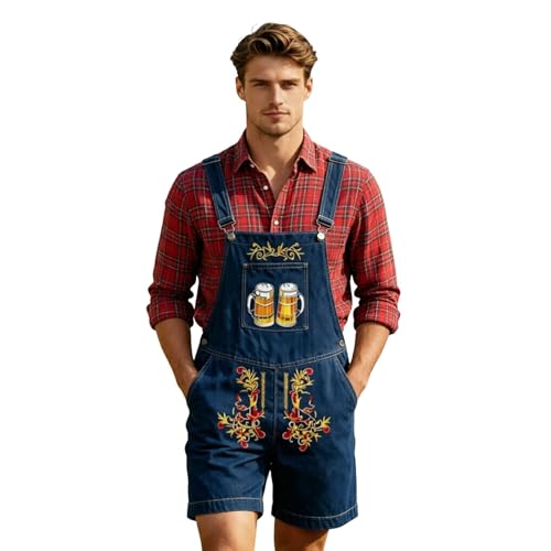 Lederhosen homme tenue bavaroise pour fêter l'Oktoberfest entre amis